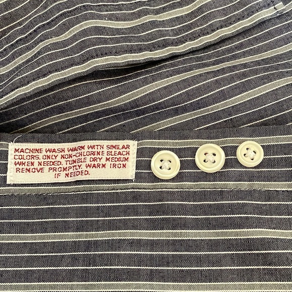 Windridge Mervyns Men Dress Shirt Long Sleeve Sz 18-34/35 Single Needle Tailor - Picture 4 of 5